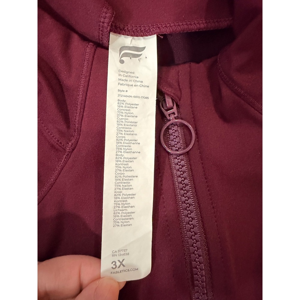 Fabletics Burgundy Full Zip Active Jacket Athleti… - image 10